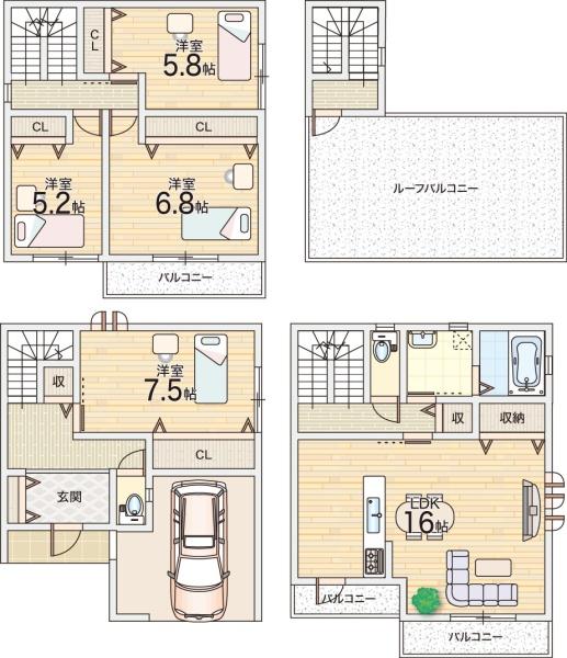大阪市平野区喜連３丁目の新築一戸建