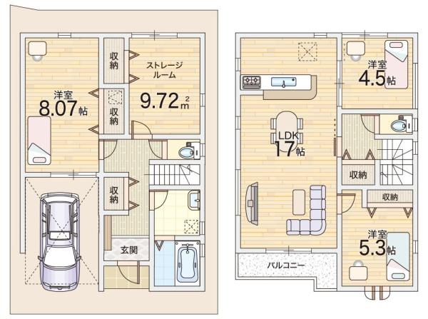 大阪市平野区平野市町３丁目の新築一戸建