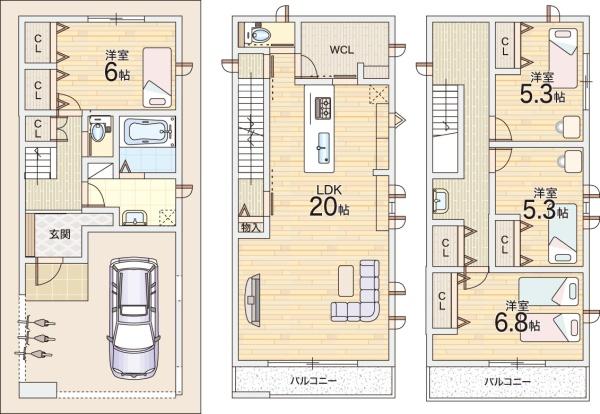 寝屋川市点野３丁目の新築一戸建