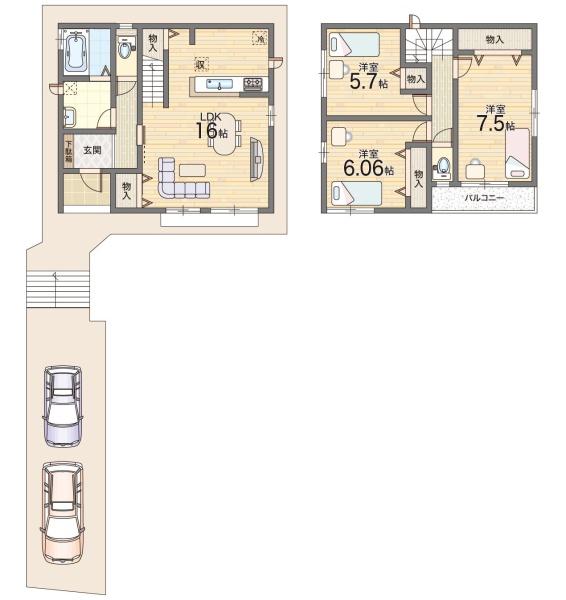 八尾市恩智中町４丁目の新築一戸建