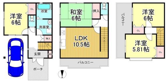大阪市東住吉区矢田３丁目の中古一戸建て