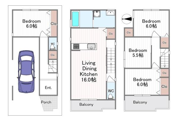 大阪市平野区瓜破西１丁目の新築一戸建