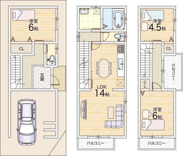大阪市西成区橘３丁目の新築一戸建