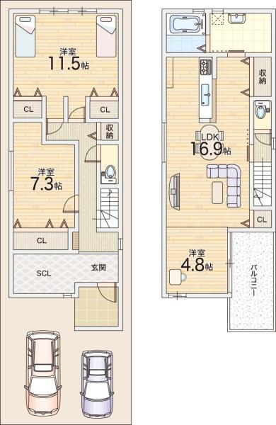 東大阪市若江西新町３丁目の新築一戸建