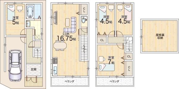 大阪市東淀川区下新庄４丁目の中古一戸建て