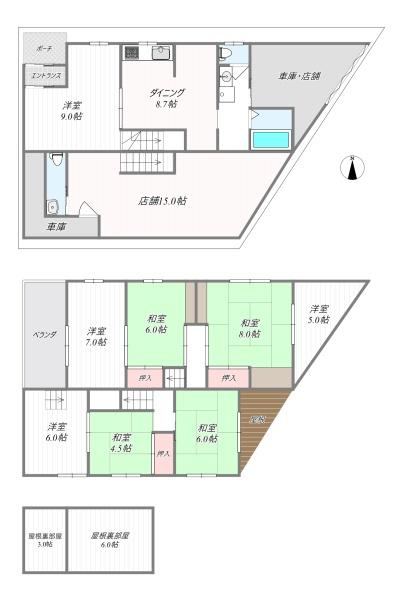 「売土地」枚方市招提南町1丁目（古家付）33坪付