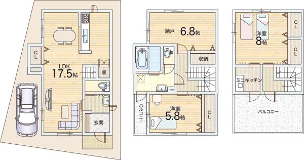 東大阪市東石切町2丁目の新築一戸建