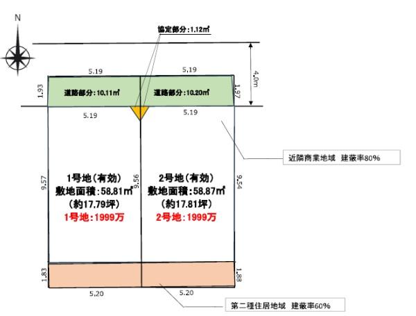 寝屋川市香里西之町の土地