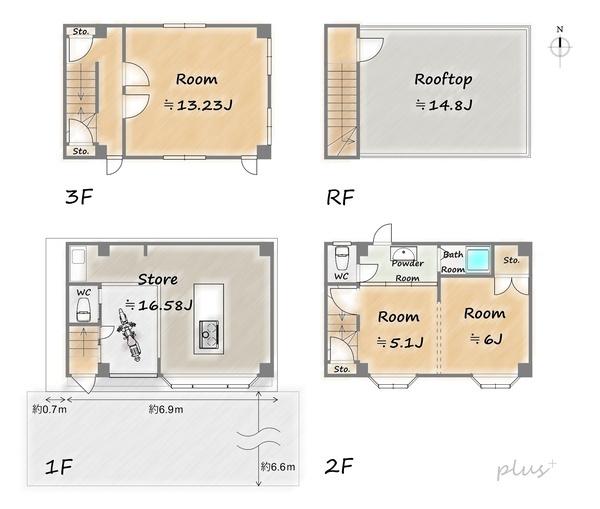 御所西　鉄骨造の店舗付住宅