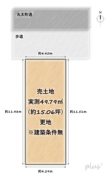 中京区聚楽廻西町　売土地（建築条件無）