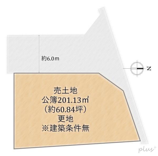 右京区北嵯峨気比社町３号地　売土地（建築条件無）