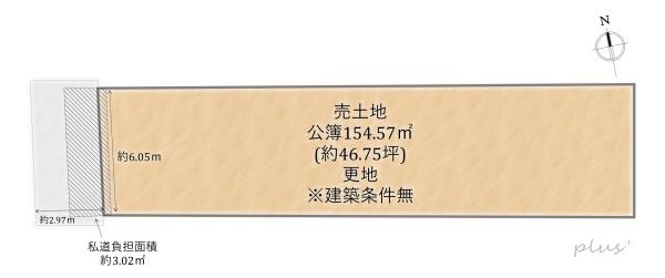 右京区太秦藤ケ森町　売土地(建築条件無)