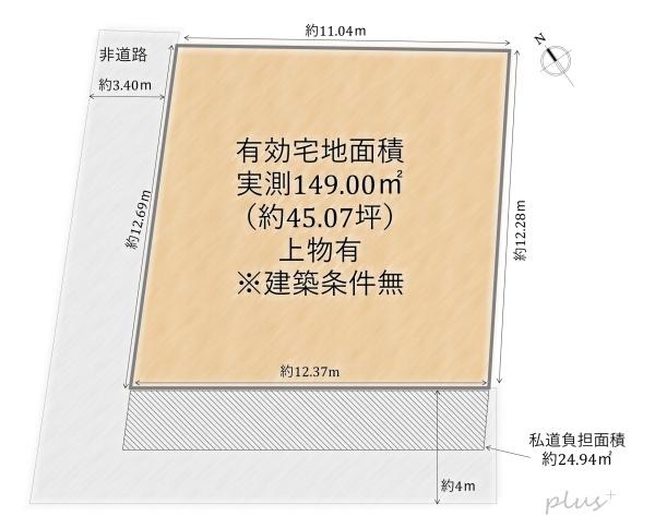 京都市右京区嵯峨広沢北下馬野町の土地