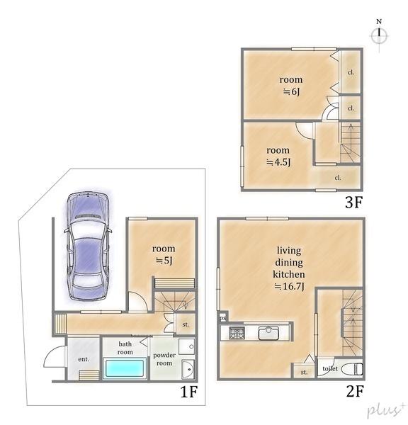上京区観世町B号棟　新築戸建
