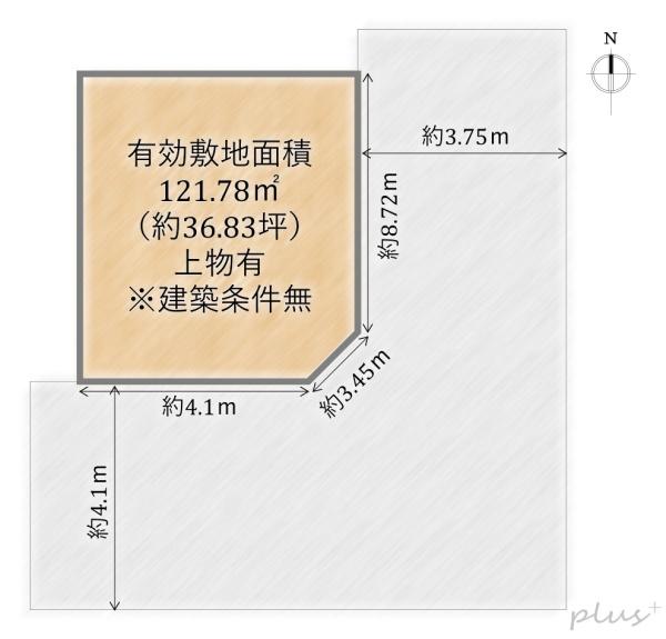 右京区太秦棚森町　売土地（建築条件無）