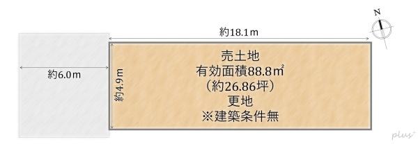 上京区尼ケ崎横町　売土地（建築条件無）