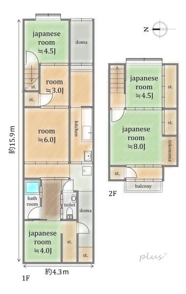 北区小山下総門町　中古テラス