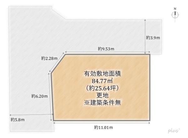 北区平野上八丁柳町　売土地（建築条件無）