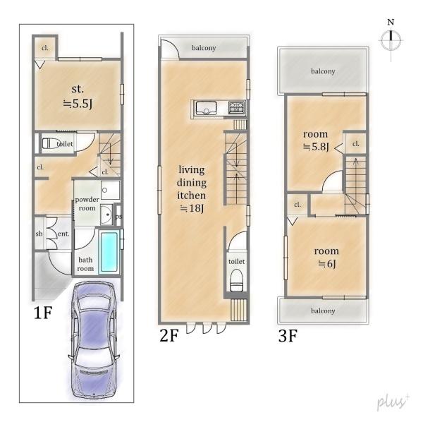 右京区太秦蜂岡町　新築戸建