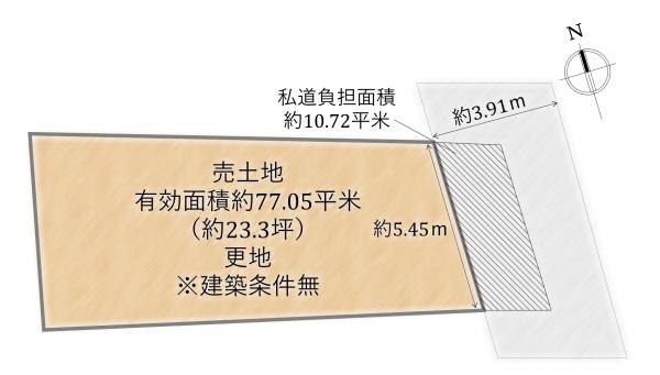 右京区太秦朱雀町1号地　売土地（建築条件無）