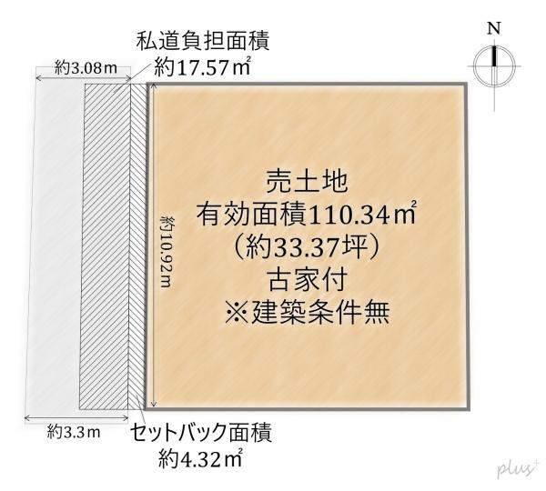 右京区花園天授ケ岡町　売土地（建築条件無）