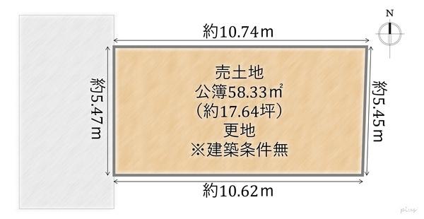 北区紫野門前町　売土地（建築条件無）
