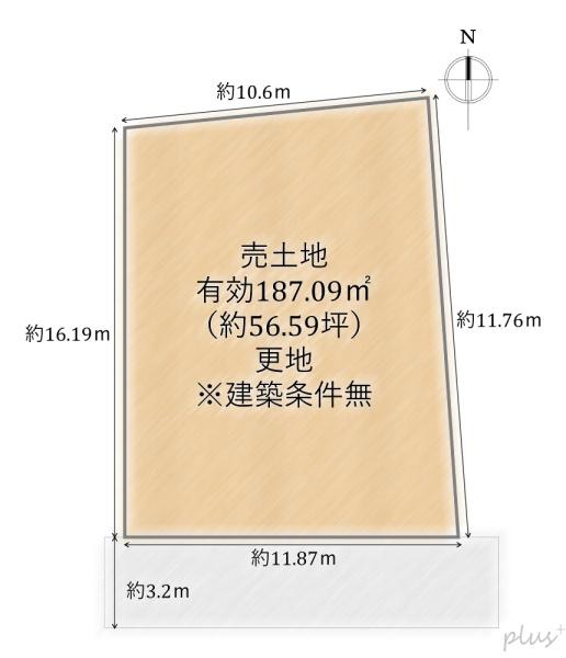 右京区花園段ノ岡町　売土地（建築条件無）