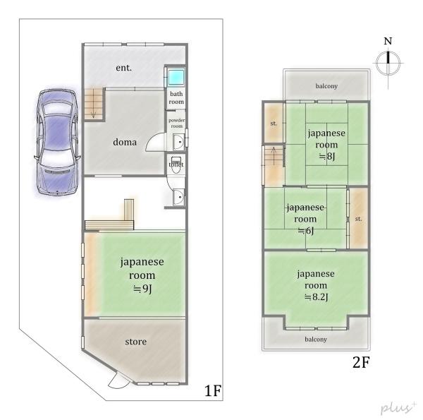 右京区太秦蜂岡町　店舗付中古戸建