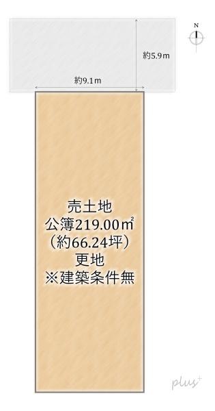 北区紫竹上園生町　売土地（建築条件無）