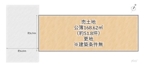 右京区宇多野御屋敷町　売土地（建築条件無）