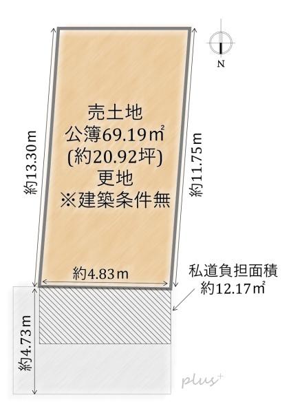 右京区嵯峨朝日町　売土地(建築条件無)