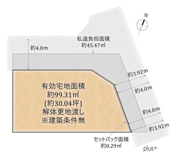 右京区太秦上ノ段町3期2号地　売土地(建築条件無)