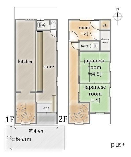 太子道に面する店舗付戸建