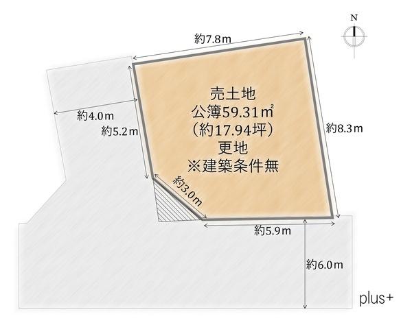 右京区山ノ内山ノ下町　売土地（建築条件無）