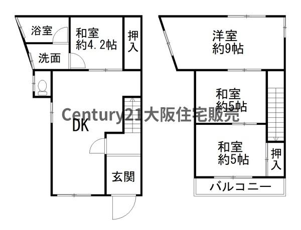 大阪市東成区中道３丁目の中古一戸建て