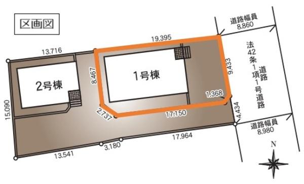 クレイドルガーデン 筑西市井上第1 全2棟 1号棟(区画図)