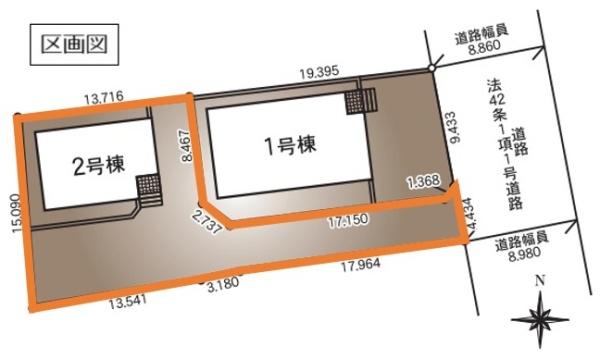 クレイドルガーデン 筑西市井上第1 全2棟 2号棟(区画図)