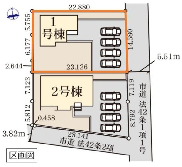 リーブルガーデン 久喜佐間 全2棟 1号棟(区画図)