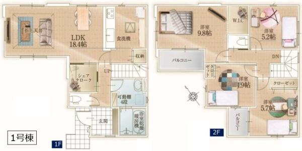 リガーレ　久喜市久喜東２７期　全２棟　１号棟