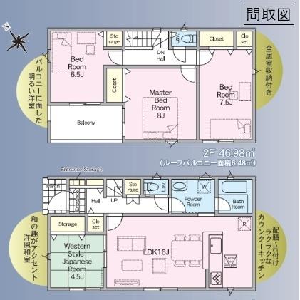 クレイドルガーデン　古河市中田第６　全２棟　１号棟
