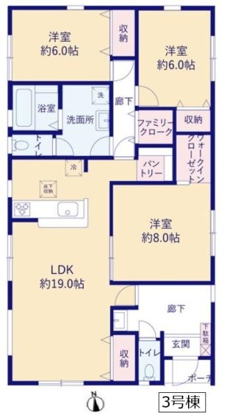リーブルガーデン　古河下辺見第８　全４棟　３号棟