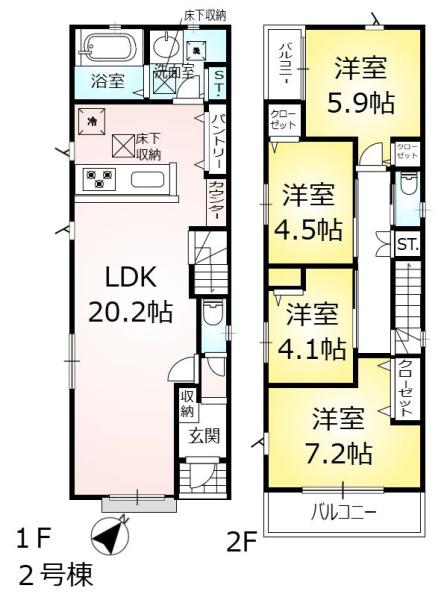 新築戸建　昭和区安田通6丁目　全2棟　2号棟