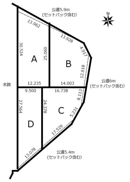 土地　岐阜市長良　全4区画　D区画