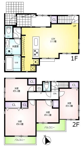 名古屋市千種区自由ケ丘1丁目の新築一戸建(間取り)