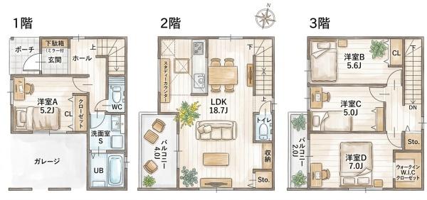 千種区萱場二丁目 新築戸建 2号棟