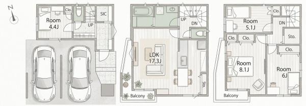 新築戸建　名古屋市東区徳川１丁目　１号棟