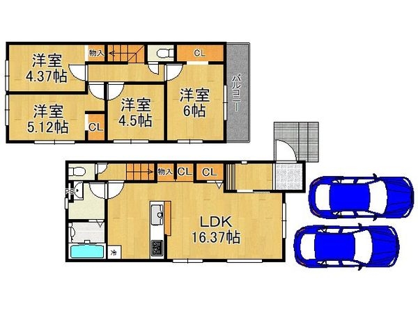 大津市鶴の里　新築一戸建て　１期　２号棟