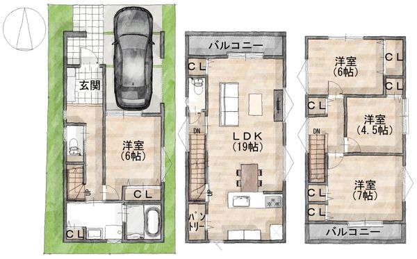 尼崎市大島2丁目　新築一戸建て　全1区画
