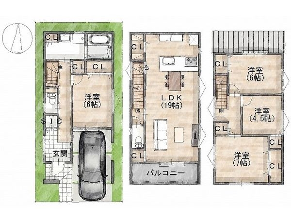 尼崎市武庫之荘６丁目　新築一戸建て　全１区画