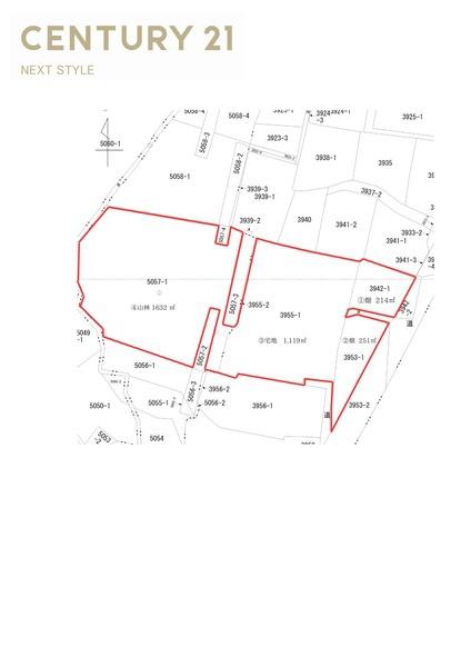 甲斐市亀沢山林付き宅地計4筆(宅地+山林+農地2筆)